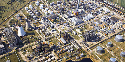 Aerial view of a plant